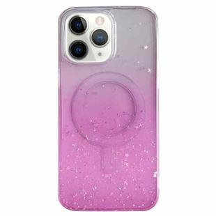 For iPhone 11 Pro Max Glitter MagSafe Hybrid Clear TPU Phone Case(Pink)