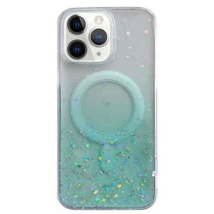 For iPhone 11 Pro MagSafe Glitter Hybrid Clear TPU Phone Case(Green)