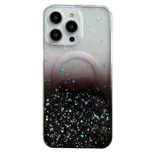 For iPhone 15 MagSafe Glitter Hybrid Clear TPU Phone Case(Black)