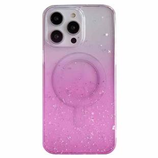 For iPhone 15 Plus MagSafe Glitter Hybrid Clear TPU Phone Case(Pink)