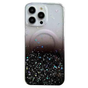 For iPhone 15 Plus MagSafe Glitter Hybrid Clear TPU Phone Case(Black)