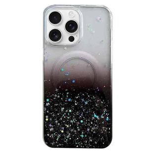 For iPhone 16 Pro Max Glitter MagSafe Hybrid Clear TPU Phone Case(Black)