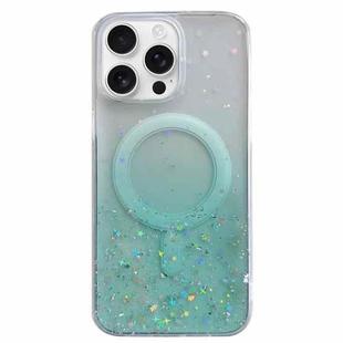 For iPhone 16 Pro Max Glitter MagSafe Hybrid Clear TPU Phone Case(Green)