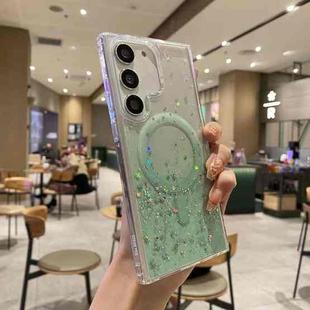 For Samsung Galaxy S23+ 5G Magsafe Glitter TPU Phone Protective Case(Green)