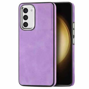 For Samsung Galaxy S23 5G Skin-Feel Electroplating TPU Shockproof Phone Case(Purple)