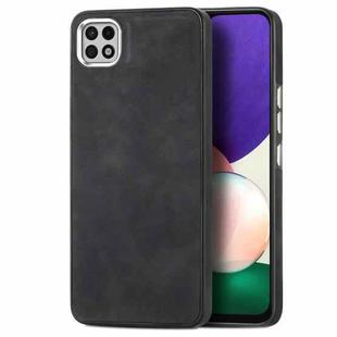 For  Samsung Galaxy A22 5G Skin-Feel Electroplating TPU Shockproof Phone Case(Black)
