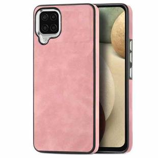 For Samsung Galaxy A12 Skin-Feel Electroplating TPU Shockproof Phone Case(Pink)
