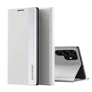 For Samsung Galaxy S24 Ultra 5G Side Electroplated Adsorption Leather Phone Case(White)