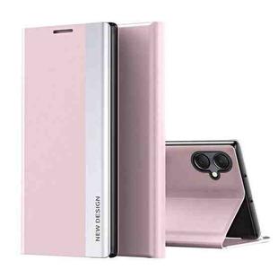 For Samsung Galaxy A06 4G Side Electroplated Adsorption Leather Phone Case(Pink)