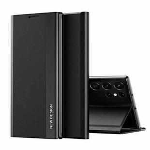 For Samsung Galaxy S25 Ultra 5G Side Electroplated Adsorption Leather Phone Case(Graphite Black)