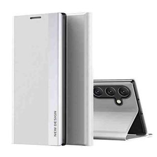 For Samsung Galaxy A56 Side Electroplated Adsorption Leather Phone Case(White)
