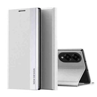 For Samsung Galaxy S25 Edge 5G Side Electroplated Adsorption Leather Phone Case(White)