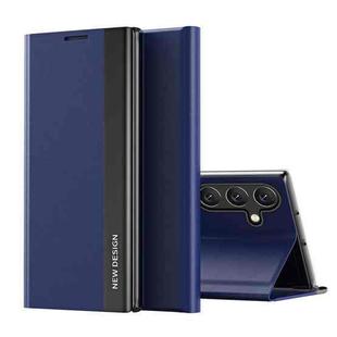 For Samsung Galaxy A17 5G Side Electroplated Adsorption Leather Phone Case(Sapphire Blue)
