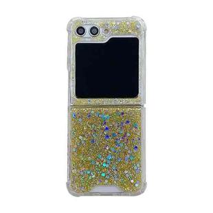 For Samsung Galaxy  Z Flip5 Glitter Sequins Epoxy TPU Phone Case(Golden)