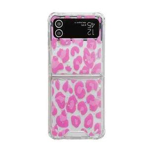 For Samsung Galaxy Z Flip4 Leopard Glitter Sequins TPU Phone Case(Pink)