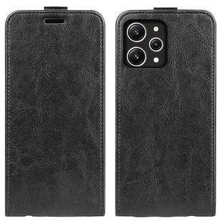 For Xiaomi Redmi 12 R64 Texture Vertical Flip Leather Phone Case(Black)