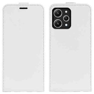 For Xiaomi Redmi 12 R64 Texture Vertical Flip Leather Phone Case(White)