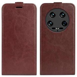 For Xiaomi 14 Ultra R64 Texture Vertical Flip Leather Phone Case(Brown)