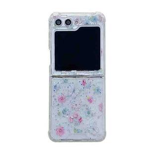 For Samsung Galaxy Z Flip5 Fresh Small Floral Epoxy TPU Phone Case(Butterflies Love Flowers 6)