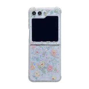 For Samsung Galaxy Z Flip5 Fresh Small Floral Epoxy TPU Phone Case(Hand-painted Flowers 2)