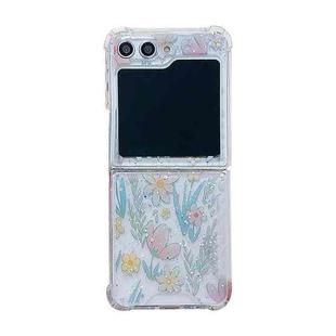 For Samsung Galaxy Z Flip4 Fresh Small Floral Epoxy TPU Phone Case(Pink Flowers 3)