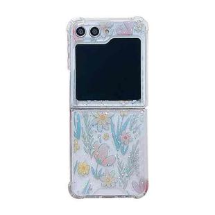 For Samsung Galaxy Z Flip3  Fresh Small Floral Epoxy TPU Phone Case(Pink Flowers 3)