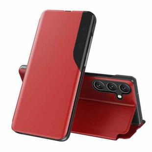 For Samsung Galaxy S25 5G Attraction Flip Holder Leather Phone Case(Red)
