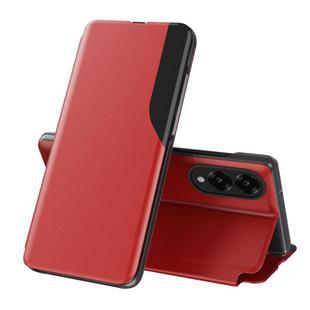 For Samsung Galaxy S25 Edge 5G Attraction Flip Holder Leather Phone Case(Red)