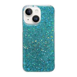 For iPhone 15 Glitter Sequins Epoxy TPU Phone Case(Green)