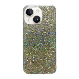 For iPhone 15 Glitter Sequins Epoxy TPU Phone Case(Gold)