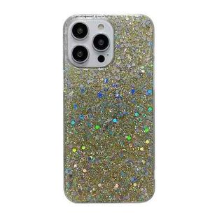 For iPhone 15 Pro Glitter Sequins Epoxy TPU Phone Case(Gold)