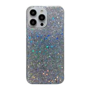 For iPhone 15 Pro Glitter Sequins Epoxy TPU Phone Case(Silvery)