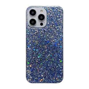 For iPhone 15 Pro Max Glitter Sequins Epoxy TPU Phone Case(Blue)