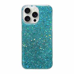 For iPhone 16 Pro Glitter Sequins Epoxy TPU Phone Case(Green)