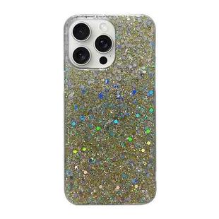 For iPhone 16 Pro Glitter Sequins Epoxy TPU Phone Case(Gold)