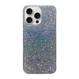 For iPhone 16 Pro Glitter Sequins Epoxy TPU Phone Case(Silvery)