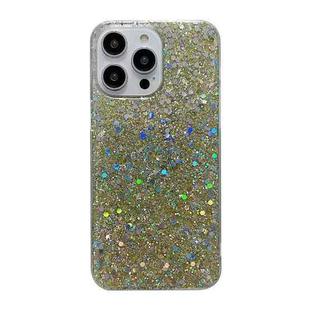 For iPhone 16 Plus Glitter Sequins Epoxy TPU Phone Case(Gold)