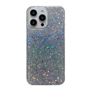 For iPhone 16 Plus Glitter Sequins Epoxy TPU Phone Case(Silvery)