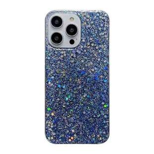 For iPhone 16 Pro Max Glitter Sequins Epoxy TPU Phone Case(Blue)