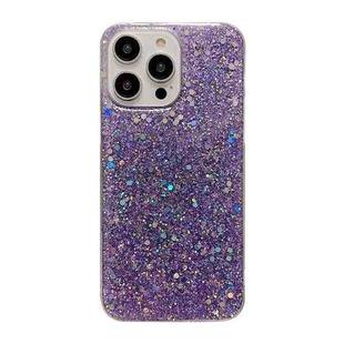 For iPhone 16 Pro Max Glitter Sequins Epoxy TPU Phone Case(Purple)