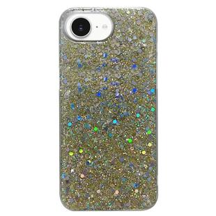 For iPhone 16e Glitter Sequins Epoxy TPU Phone Case(Gold)