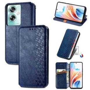 For OPPO A79 5G / A2 5G Cubic Grid Pressed Magnetic Leather Phone Case(Blue)