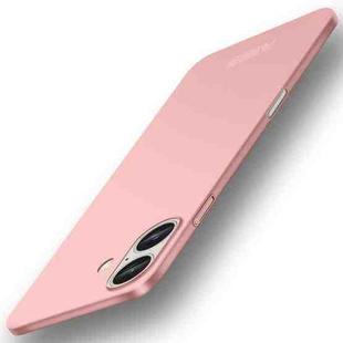 For iPhone 16 PINWUYO Micro-Frosted PC Ultra-thin Hard Phone Case with Magsafe Magnetic Ring(Rose Gold)