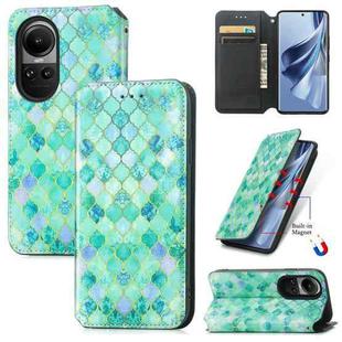 For OPPO Reno10 / 10 Pro Global CaseNeo Colorful Magnetic Leather Phone Case(Emeralds)