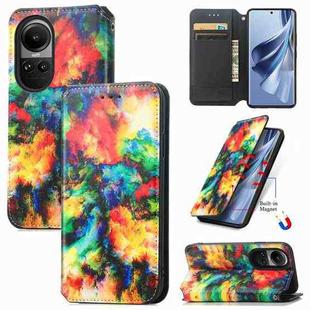 For OPPO Reno10 / 10 Pro Global CaseNeo Colorful Magnetic Leather Phone Case(Colorful Cloud)