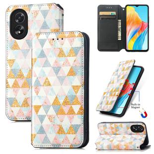 For OPPO A38 CaseNeo Colorful Magnetic Leather Phone Case(Rhombus)