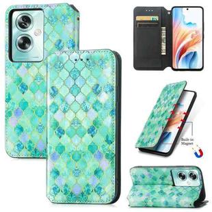 For OPPO A79 5G / A2 5G CaseNeo Colorful Magnetic Leather Phone Case(Emeralds)