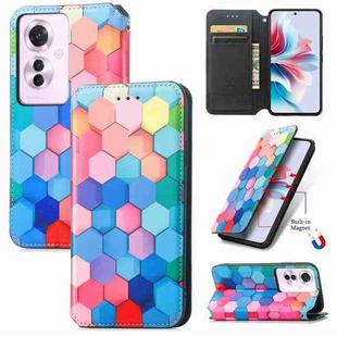 For OPPO Reno11 F 5G CaseNeo Colorful Magnetic Leather Phone Case(Colorful Cube)