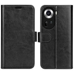 For OPPO Reno11 5G Global R64 Texture Horizontal Flip Leather Phone Case(Black)