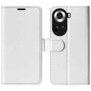 For OPPO Reno11 5G Global R64 Texture Horizontal Flip Leather Phone Case(White)